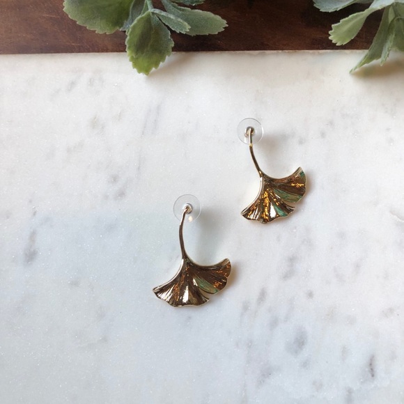 The Lana - Gold Textured Drop Earring - Picture 2 of 4